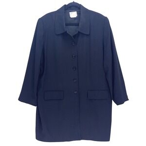 Sport Collection Black Longline Blazer 18 Vintage Padded Shoulders